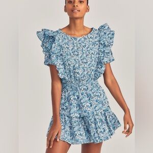 LoveShackFancy x Liberty London Blue Natasha Dress Petite